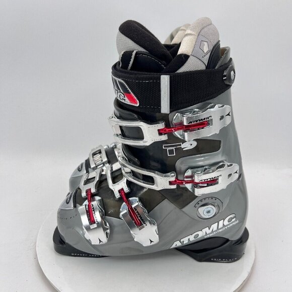 Atomic Size 23.5 277mm Grey Red Buckle Strap Vertical Flex Ski Boot - Picture 1 of 13